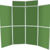 8 panel folding display boards - emerald green