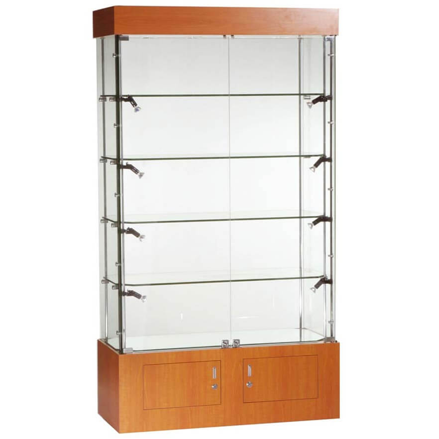 1016mm Wide Glass Display Cabinet With Storage Access Displays