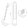 spacemaster cascade a4 literature display stand - dimensions