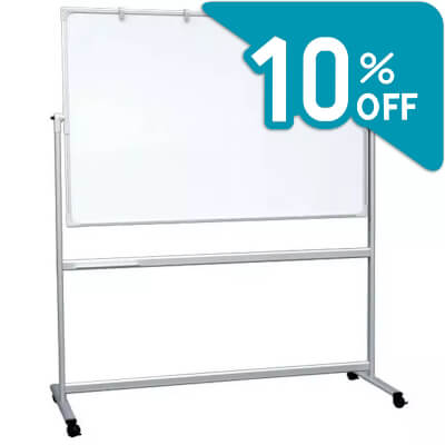 portable revolving magnetic whiteboard including stand