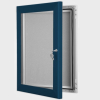exterior lockable felt notice board - gentian blue