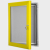 exterior lockable felt notice board - rape yellow
