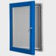 exterior lockable felt notice board - ultramarine blue