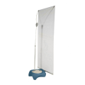 Blizzard outdoor banner stand with printed graphic - side