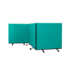 3 panel mobile office screens - 1200mm high - Green