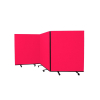 3 panel mobile office screens - 1500mm high - Red