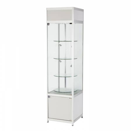 RS52 rotating tallboy glass display case hire