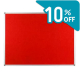 Polycolour notice board with aluminium frame - Red, sundeala noticeboard alternative