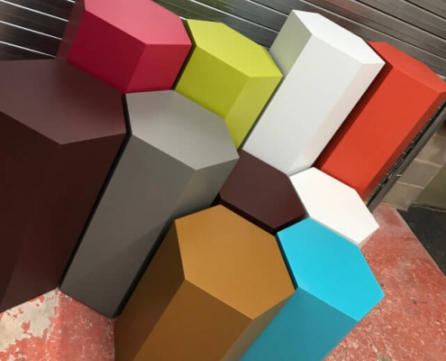Hexagonal plinth hire colours