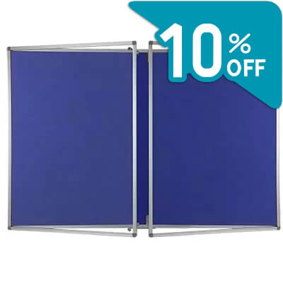 Lockable Polycolour notice board double door - Oxford Blue, sundeala noticeboard alternative