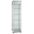 freestanding glass display case with header - ub011