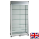 freestanding glass display case with header - ub014 - Made in the UK