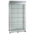 freestanding glass display case with header - ub014