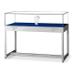 tgv-1000 glass display table with gas springs - silver