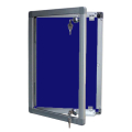 small lockable felt notice board - oxford blue
