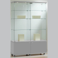 1170mm wide glass freestanding display case - laminato light - 12/18LM - light grey