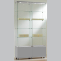 1170mm wide glass freestanding display case - laminato light - 12/22M - light grey