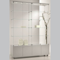 1570mm wide glass freestanding display case - laminato light - 16/22M - light grey