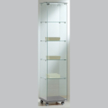 400mm wide glass freestanding display case - laminato light - 4/18 - light grey