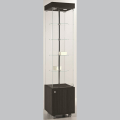 400mm wide rotating glass freestanding display case - laminato light - 4/18GM - wenge