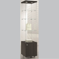 400mm wide glass freestanding display case - laminato light - LED - 4/18LM - wenge