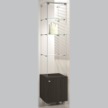 400mm wide glass freestanding display case - laminato light - 4/18M - wenge