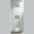 600mm wide glass freestanding display case - laminato light - 6/18 - light grey