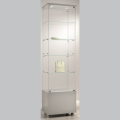 600mm wide glass freestanding display case - laminato light - 6/22M - light grey