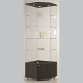 680mm wide glass corner freestanding display case - laminato light - 7/22M - wenge