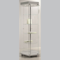 740mm wide rotating glass freestanding display case - laminato light - 8/18GE- light grey