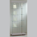 800mm wide rotating glass freestanding display case - laminato light - 8/18G - light grey
