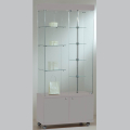 800mm wide rotating glass freestanding display case - laminato light - 8/18GM- light grey
