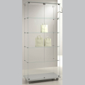 800mm wide glass freestanding display case - laminato light - 8/18 - light grey